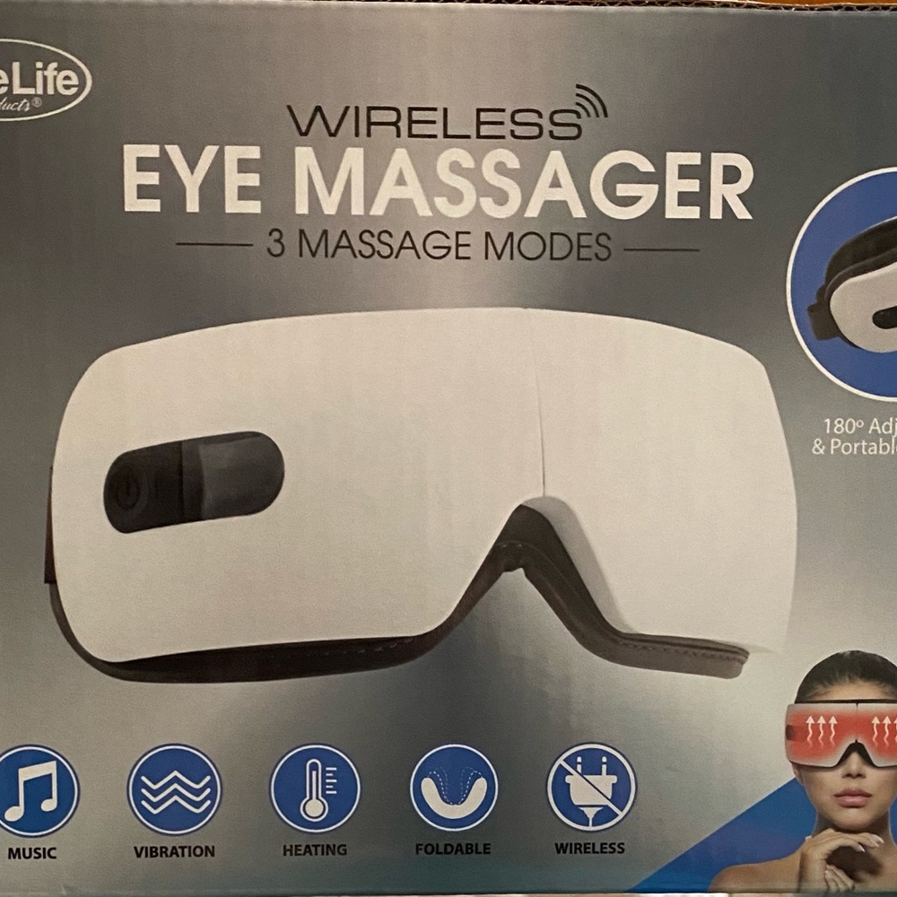 NWT FineLife Products Wireless Eye Massager 3 Massage Settings & 3 Heat Settings